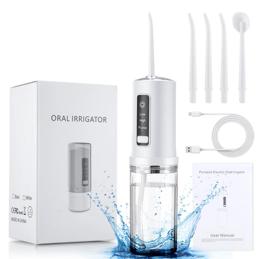 Portable Water Flossers for Teeth 230ML Oral Irrigator Rechargeable Dental Floss 3 Modes IPX7 Waterproof Teeth Whitening Cleaner